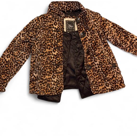 Gap Kids Size 10 Leopard Print 2-Layer Coat - Excellent - Picture 1 of 6